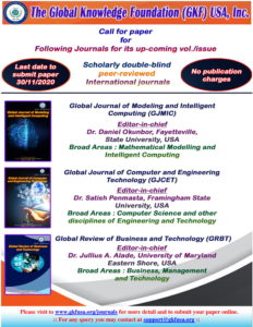 Call for papers for Vol. 3, No.1 (January 2023) of The GKF journals